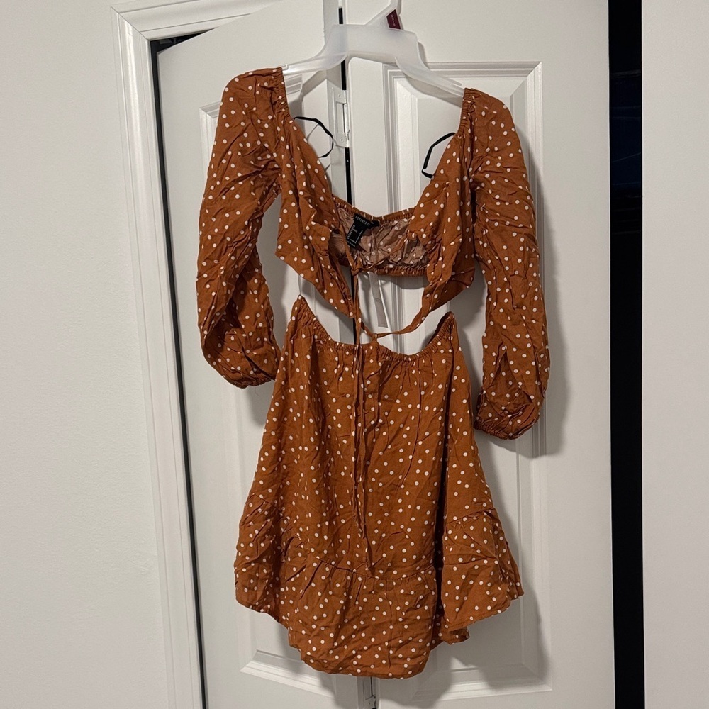 Forever 21 Orange Polka Dot Dress